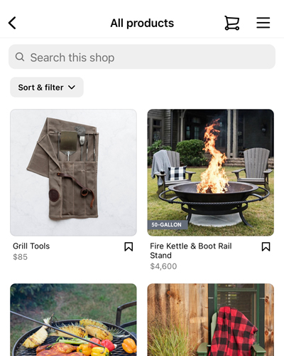 Instagram product page